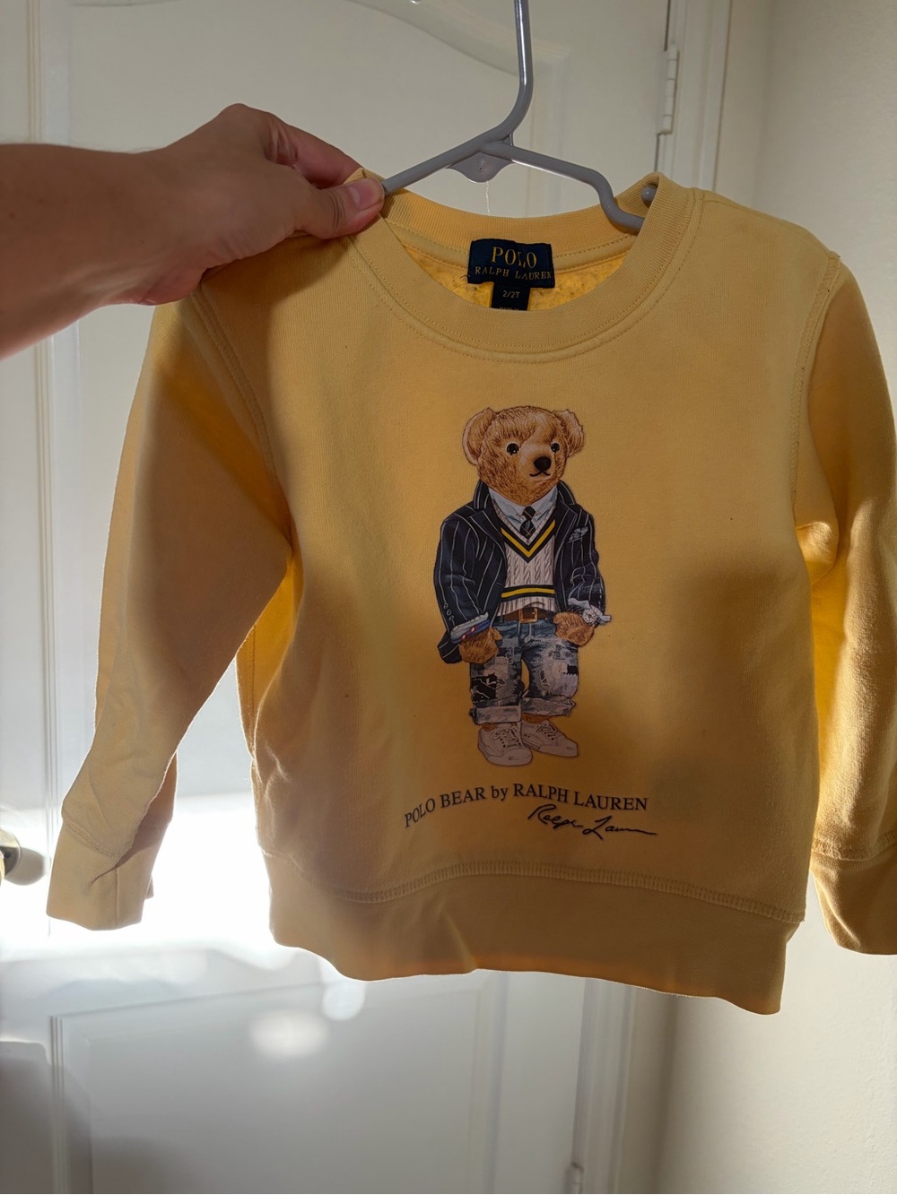 Ralph Lauren Yellow Polo Bear Sweatshirt for Kids